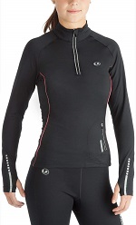 Ultrasport windabweisendes, angerautes Damen Fleece Laufshirt Nelli mit Reflektoren und Quick-Dry-Funktion